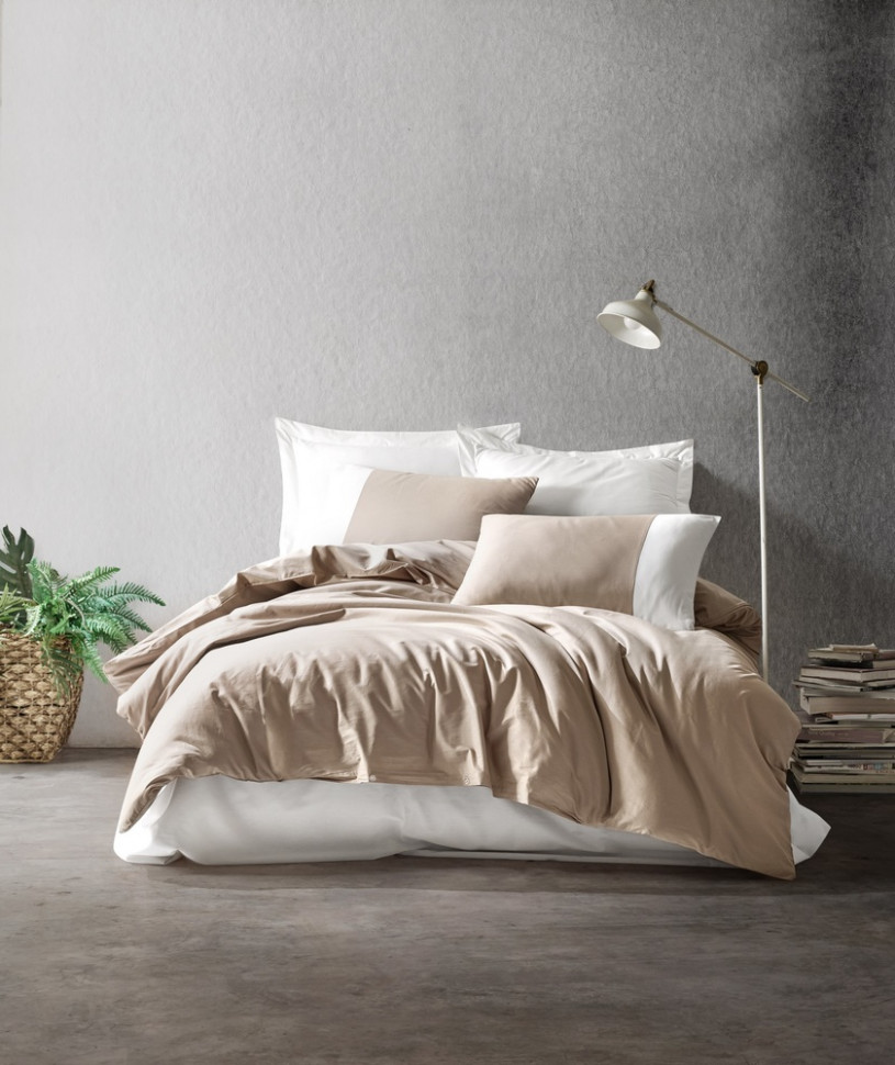 

Комплект постельного белья Cotton box Plain vizon krem евро