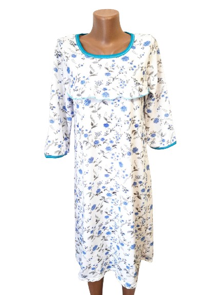 

Ночная рубашка теплая размер 54 бело-голубая