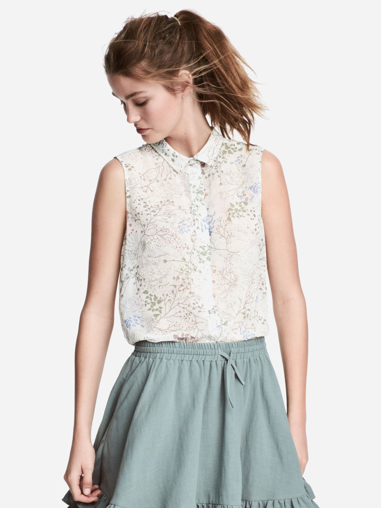 

Блузка H&M 5100146RP1  Белая, Блузка H&M 5100146RP1 36 Белая