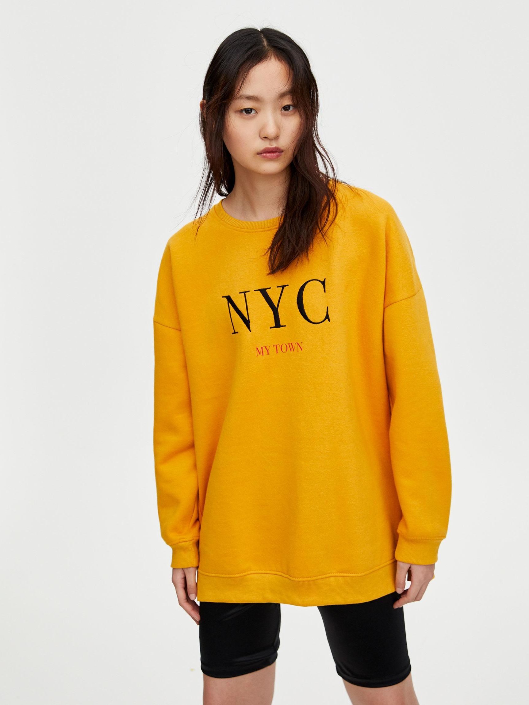 

Свитшот Pull & Bear XAZ240453KGMP  Горчичный, Свитшот Pull & Bear XAZ240453KGMP S Горчичный