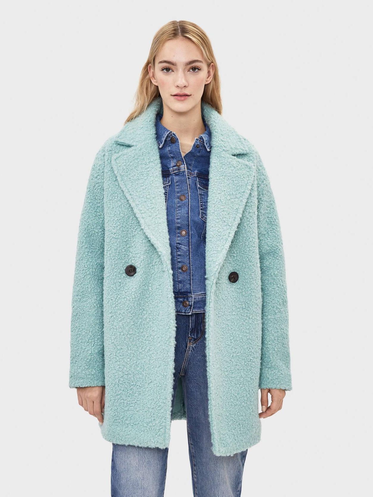 

Полушубок Bershka XAZ266544HAUL L Бирюзовый