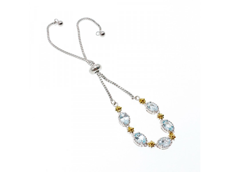 

Браслет с фианитами застежка скользящий узел Очарование Sky Jewelry 003464