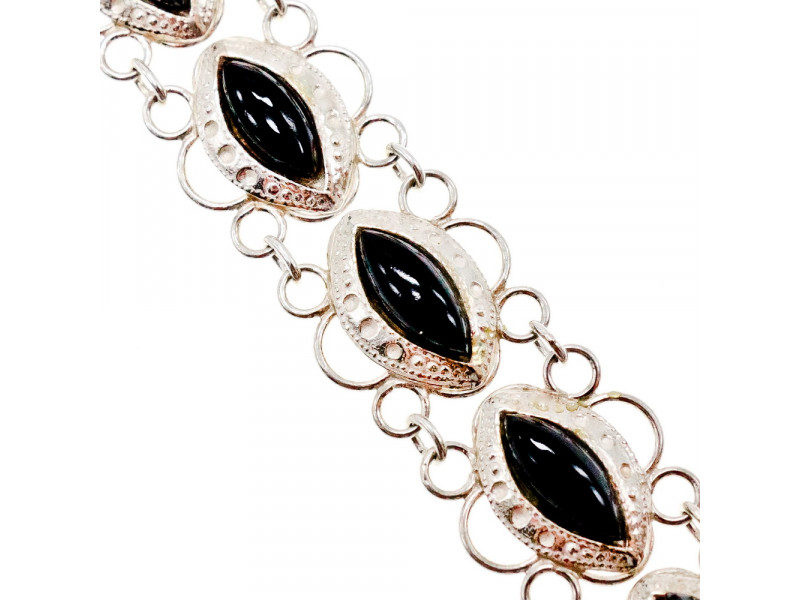 

Серебряный браслет с ониксом Ажур Натуральный Sky Jewelry 003405