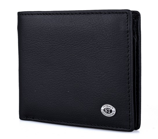 

Мужской кожаный кошелек на магните ST Leather (ST-4) 98451 Черный