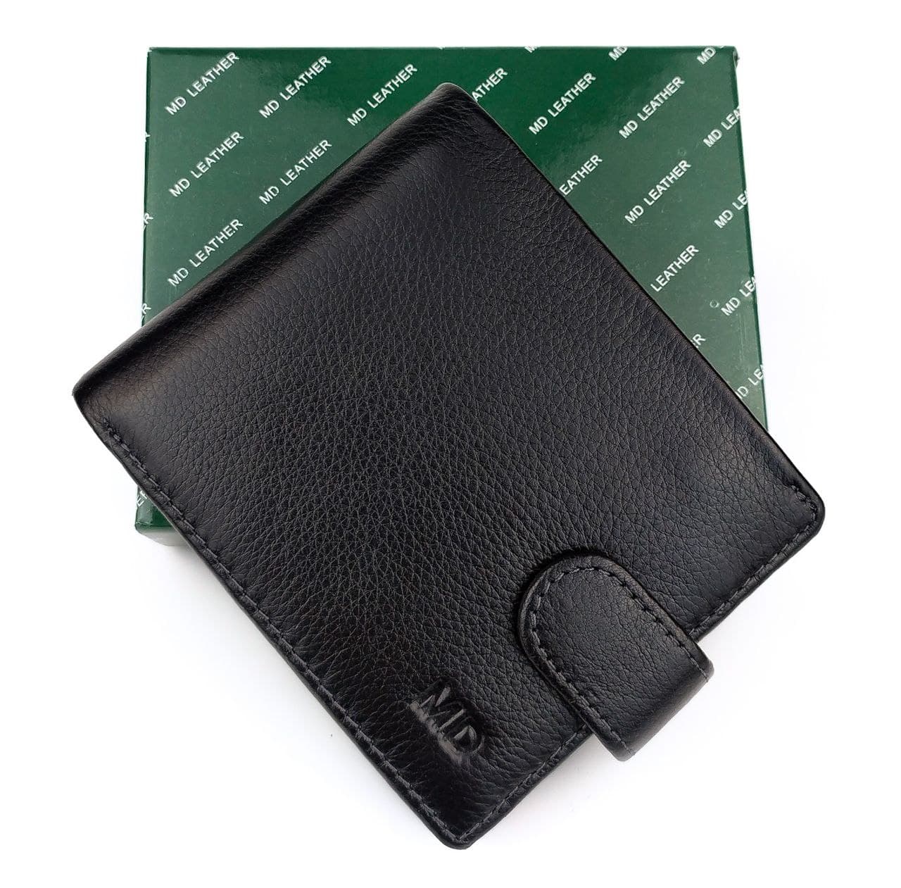 

Мужской кошелек из натуральной кожи MD Leather MD-22-208A черный