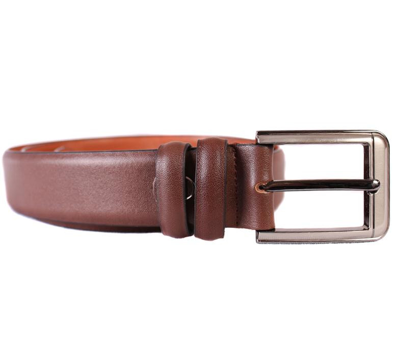 

Мужской ремень под классические брюки эко кожа D-Belts S0141 коричневый (120см х 3.3 см)