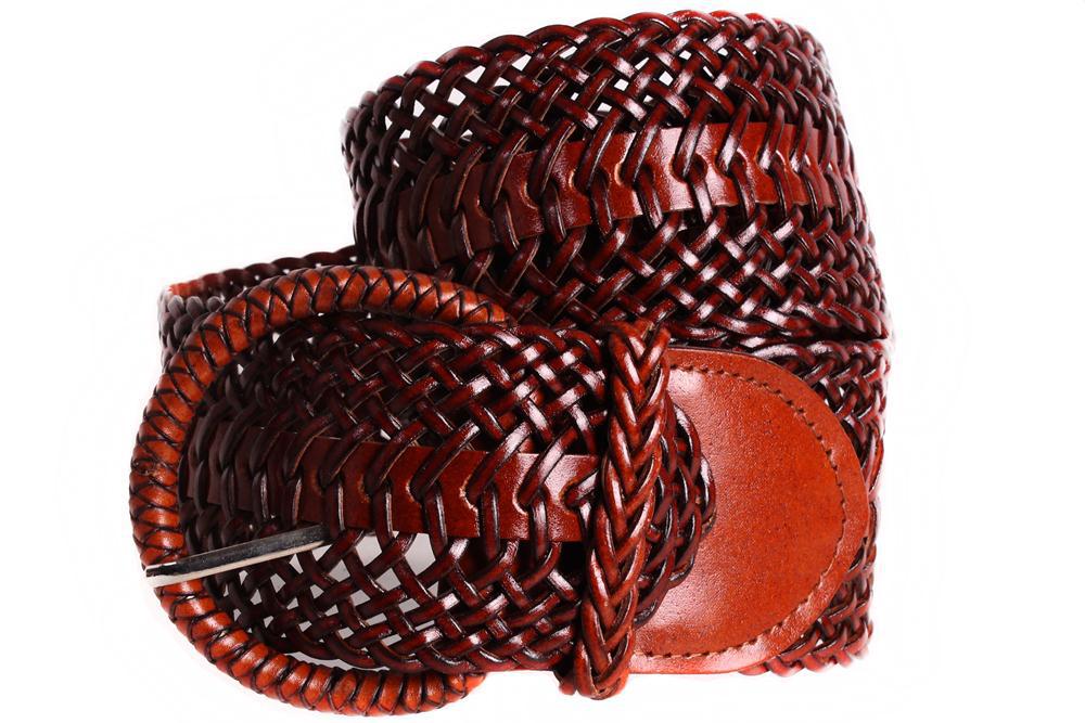 

Плетеный пояс для женщин D-Belts S0133 коричневый (105 см х 6.5 см)