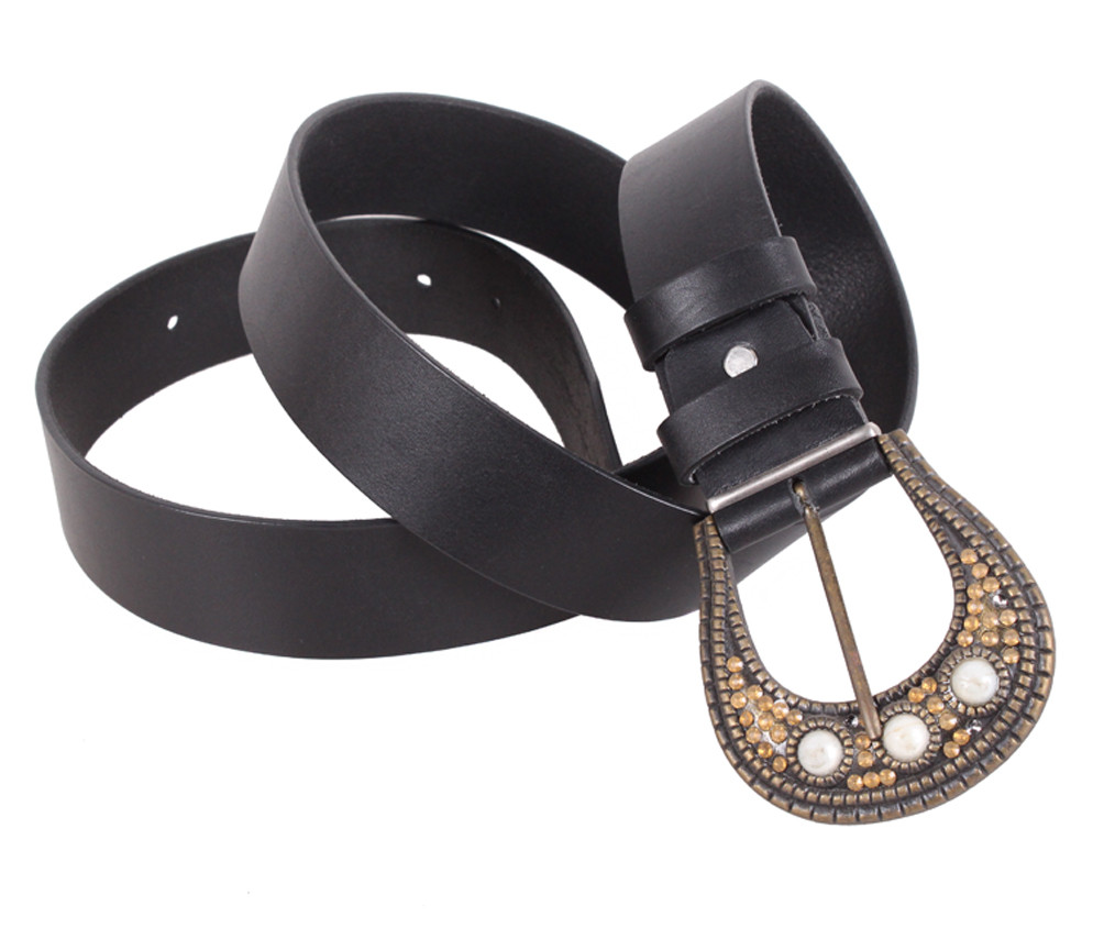 

Женский классический кожаный ремень D-Belts S1123 черный (130 см х 4 см)
