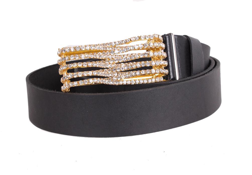 

Женский кожаный ремень под джинсы D-Belts S0306 черный (105-130 см х 4 см)
