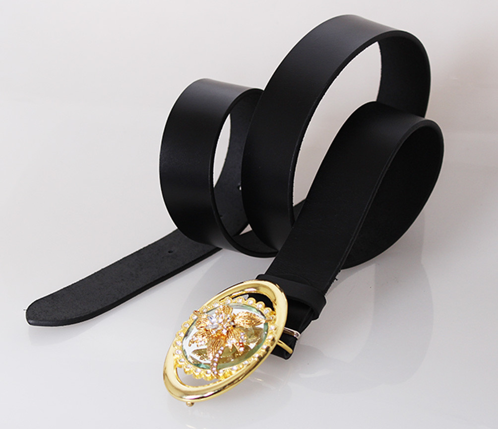 

Женский кожаный ремень под джинсы D-Belts S1467 черный (125 см х 4 см)