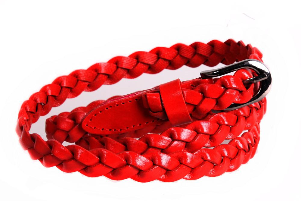 

Женский узкий ремень D-Belts S0444 красный (100-105 см х 1.5 см)