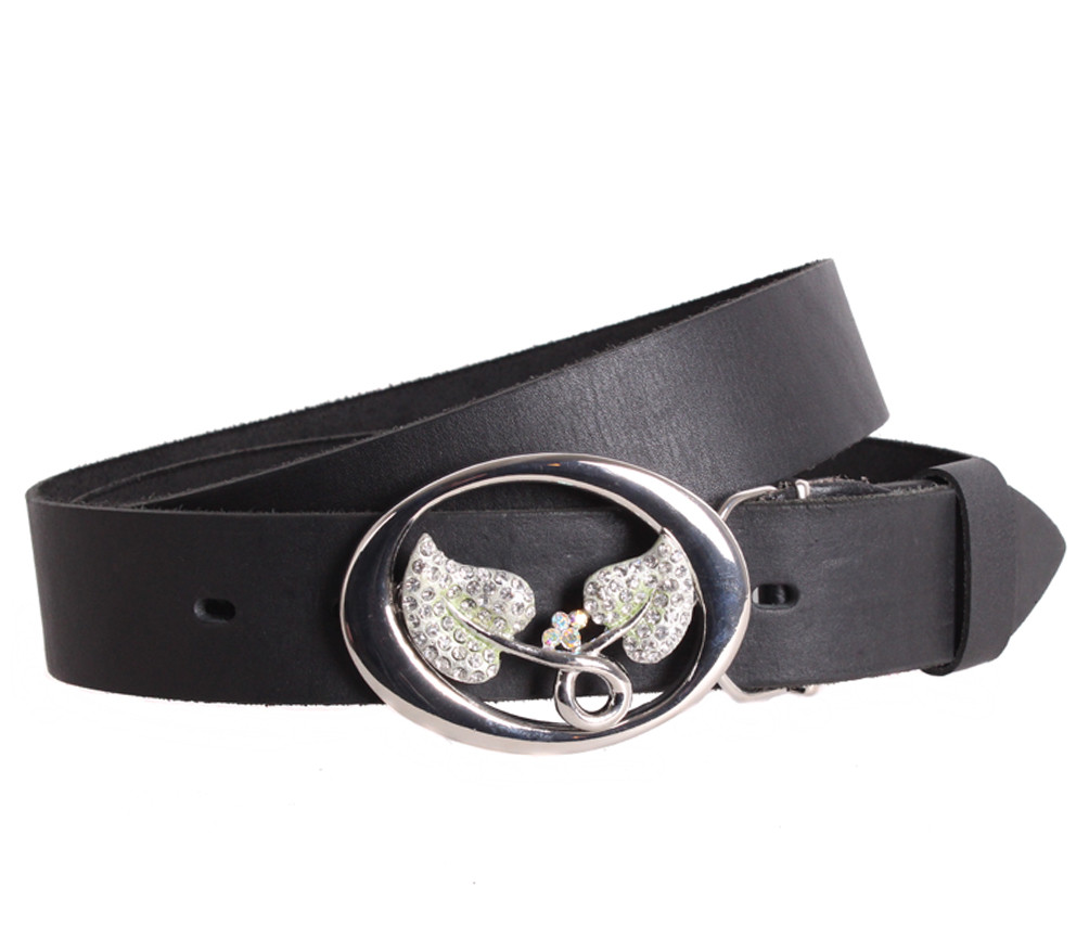 

Женский кожаный ремень с бляхой D-Belts S1077 черный (130 см х 4 см)