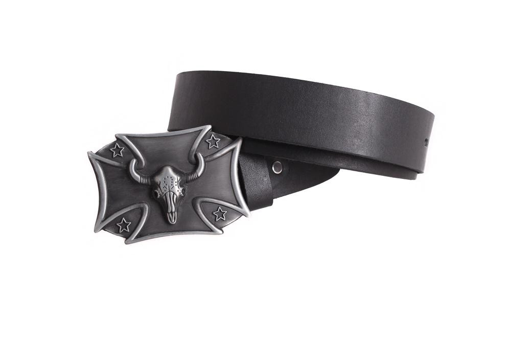 

Ремень кожаный с необычной бляхой D-Belts S0177 черный (130 см х 4 см)