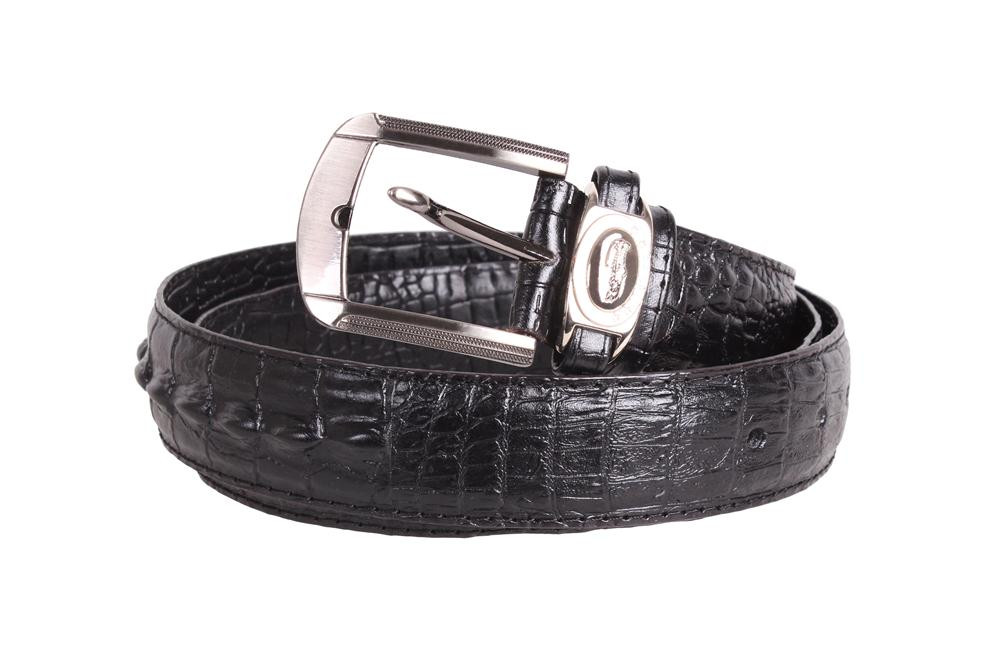 

Кожаный ремень под кожу крокодила экокожа D-Belts S0211 черный (105-120 см х 4 см)
