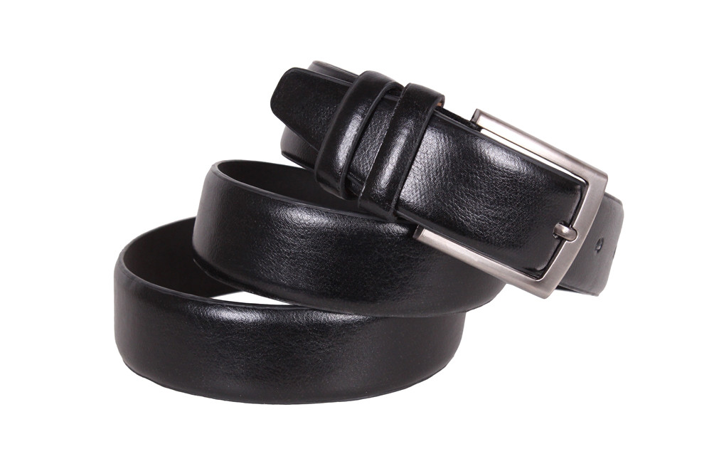 

Мужской пояс с темной пряжкой из эко-кожи D-Belts S0611 черный (115 см х 3.5 см)
