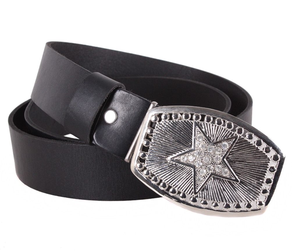 

Женский кожаный ремень с бляхой D-Belts S1107 черный (130 см х 4 см)