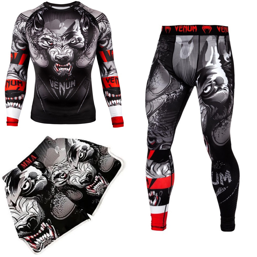 

Мужской компрессионный костюм Рашгард шорты леггинсы Venum Wolf 3в1 2XL