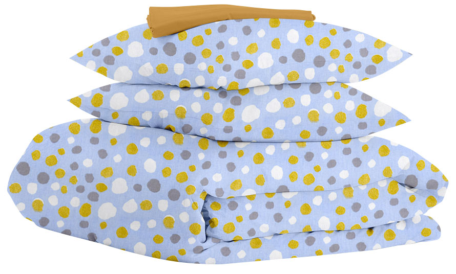 

Комплект постельного белья Cosas Blots Blue El140 Mustard 180х220 см