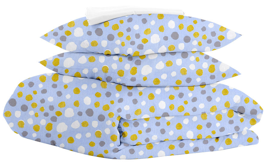 

Комплект постельного белья Cosas Blots Blue White 180х220 см