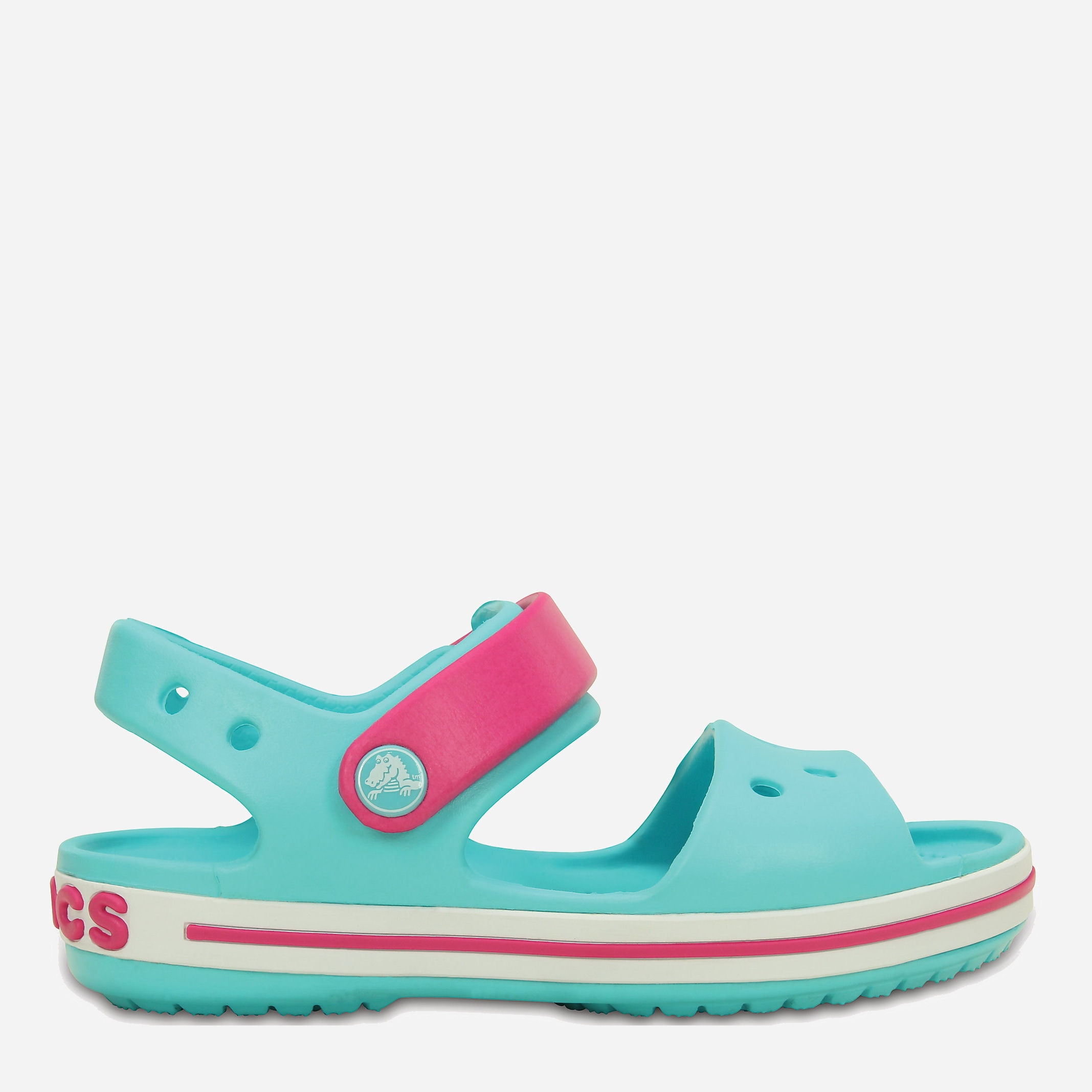 Акція на Сандалії Crocs Kids Crocband 12856-4FV-C6 22-23 13.2 см Блакитні з рожевим від Rozetka