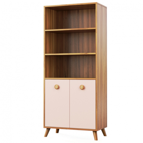 

Книжный шкаф Світ Меблів Колибри 70×161.7×37.8 орех марино/розовый
