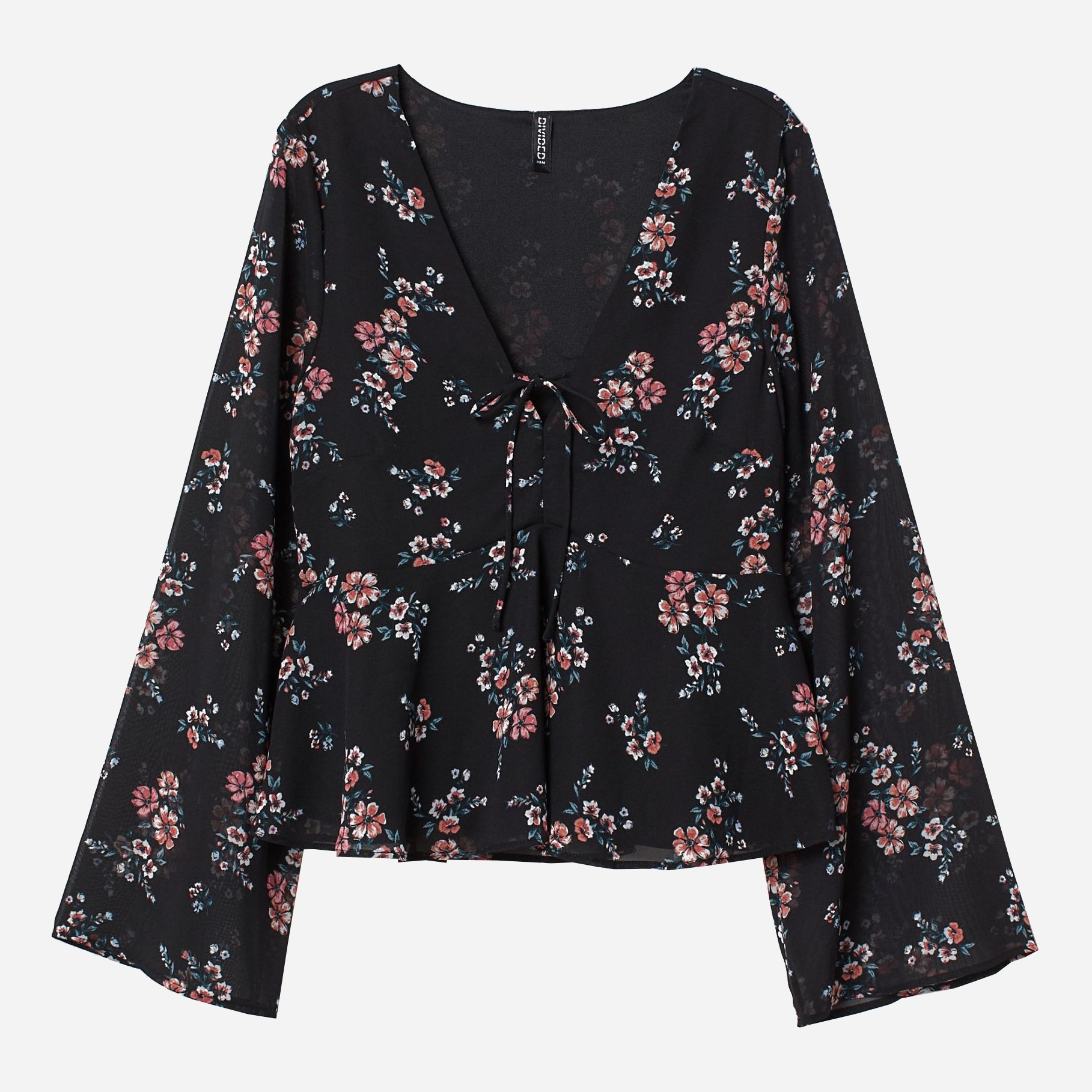 

Блузка H&M 68293693  Черная цветы, Блузка H&M 68293693 32 Черная цветы