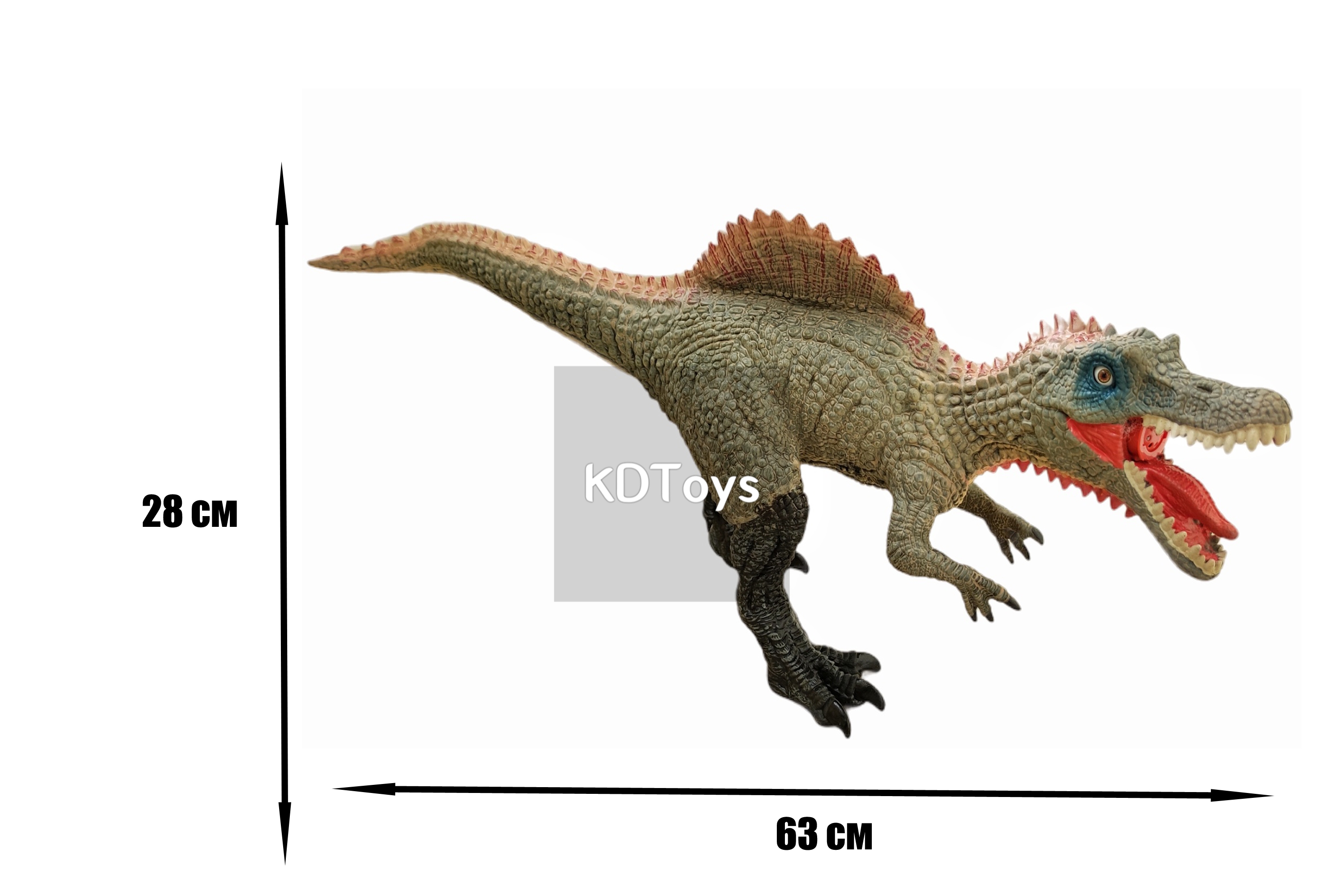 

Большой динозавр Bino Спинозавр Spinosaurus резиновый детализированный со звуковыми эффектами 28*63*13,5 см