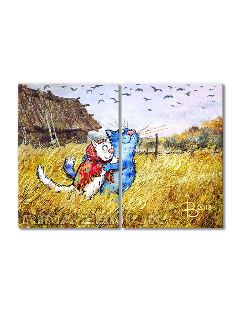 

Модульная картина Artel «Почему котики не летают как птицы..» 2 модуля 60x90 см