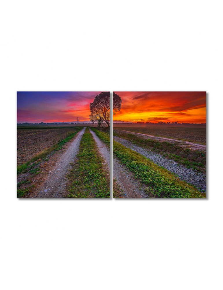 

Модульная картина Artel «Поле дерево закат» 2 модуля 80x120 см