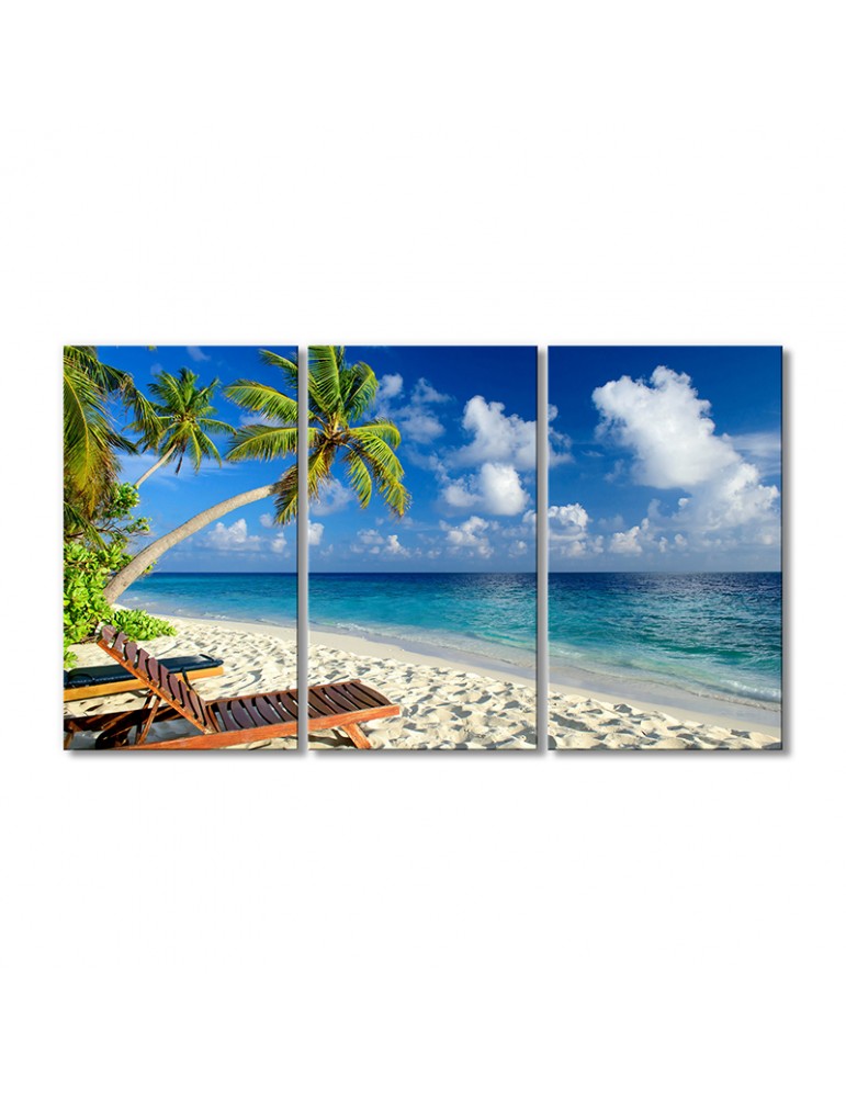 

Модульная картина Artel «Пальмы и шезлонги» 3 модуля 120x180 см