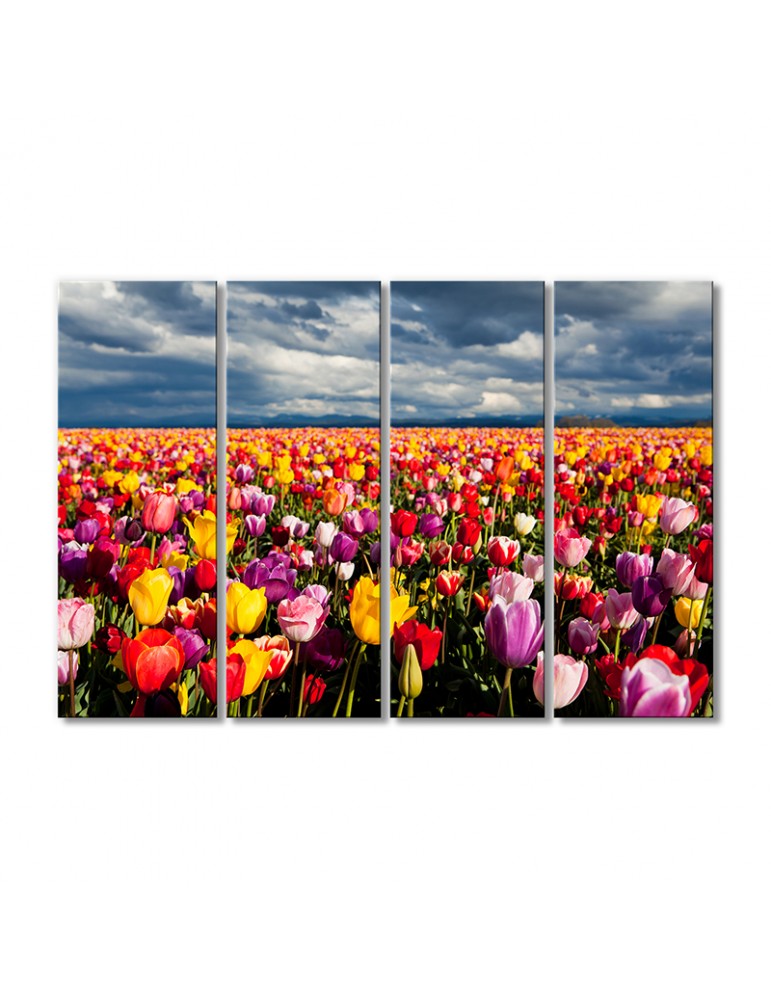 

Модульная картина Artel «Поле тюльпанов и грозовое небо» 4 модуля 60x90 см