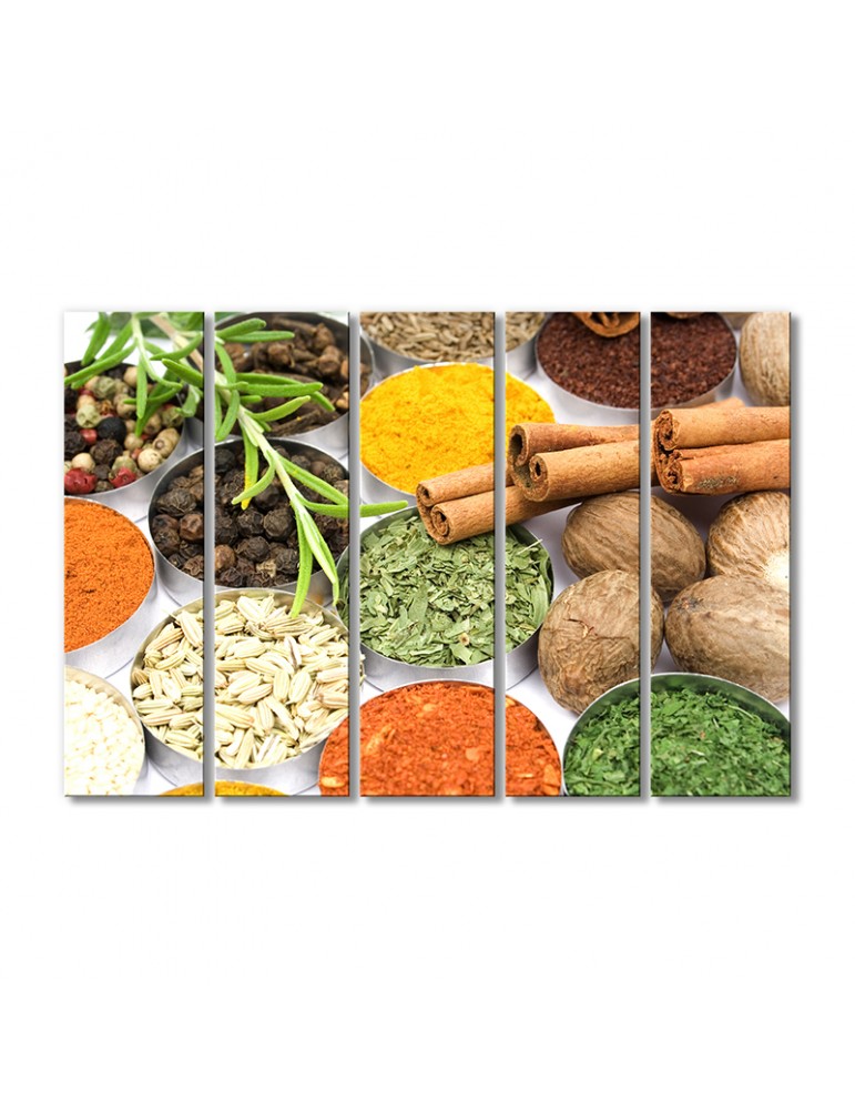 

Модульная картина Artel «Разновидность специй и пряностей» 5 модулей 90x135 см