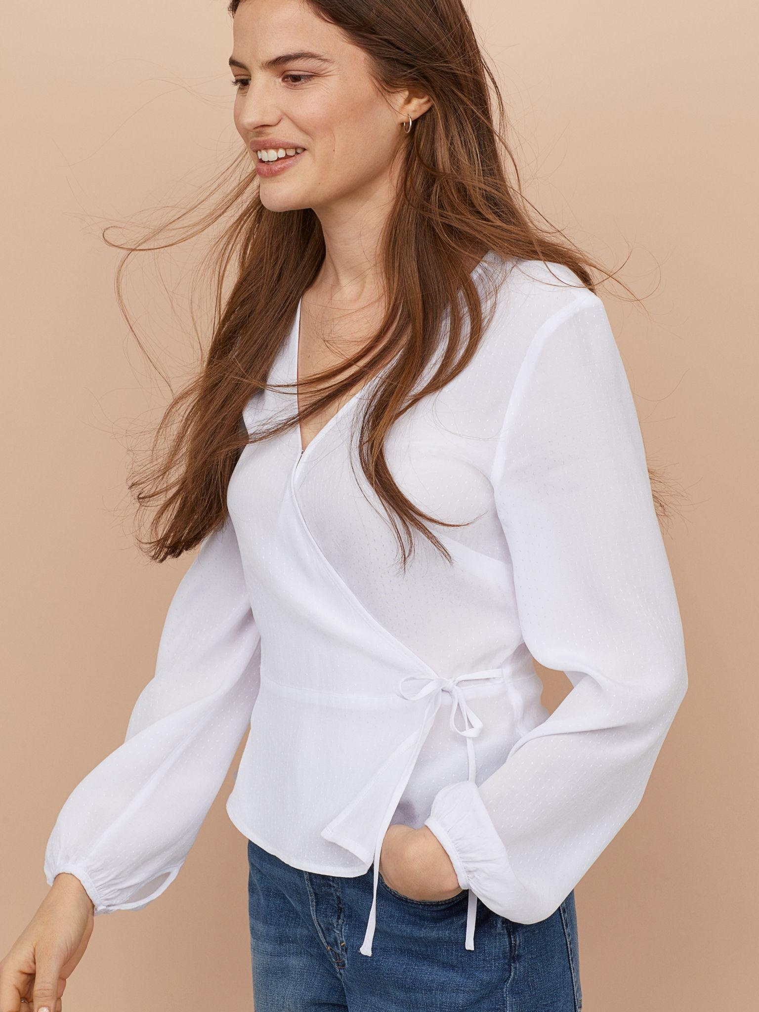 

Блузка H&M XAZ162214JEKZ  Белая, Блузка H&M XAZ162214JEKZ 38 Белая