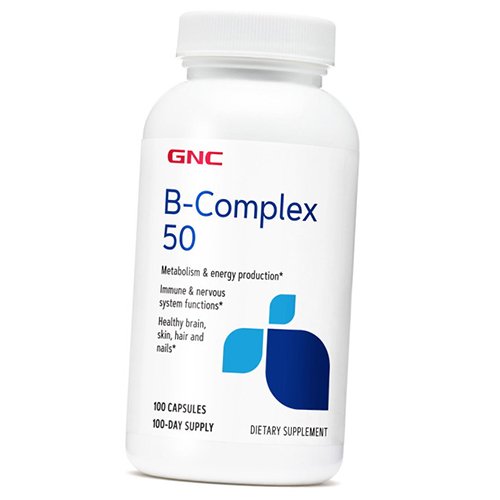 

Витамины группы В, B-Complex 50, GNC 100капс (36120006)