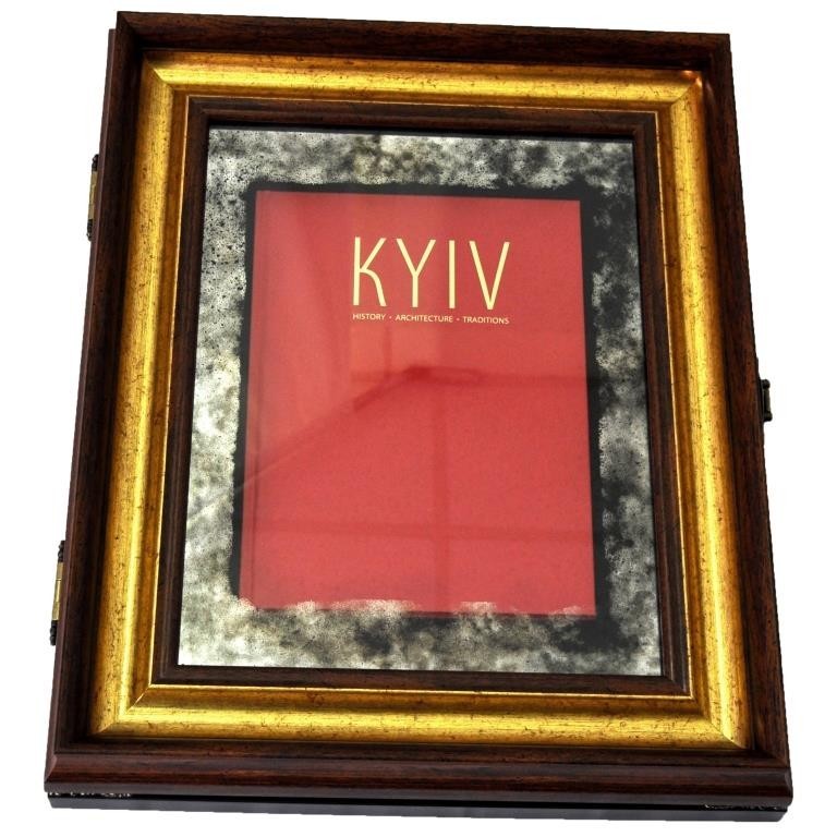 

Настенная книга-сувенир Seaps в раме под зеркалом. Киев. Kyiv. №3357