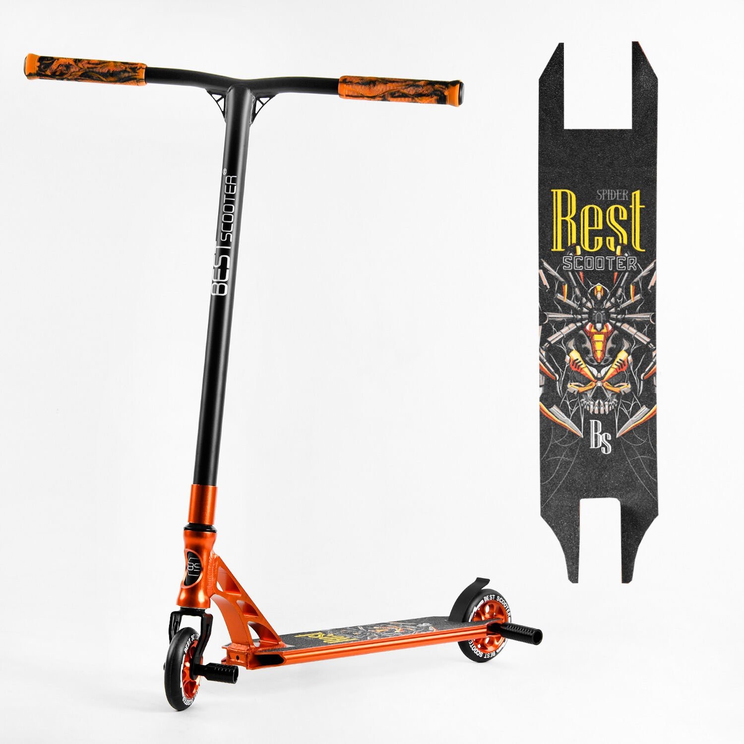

Самокат трюковый 53880 Best Scooter (4) HIC-система, ПЕГИ, алюминиевый диск и дека, колёса PU, d=110мм анодированная покраска