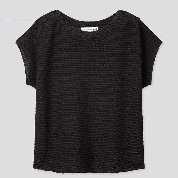 

Футболка Uniqlo linen blended  черная, Футболка Uniqlo linen blended S черная