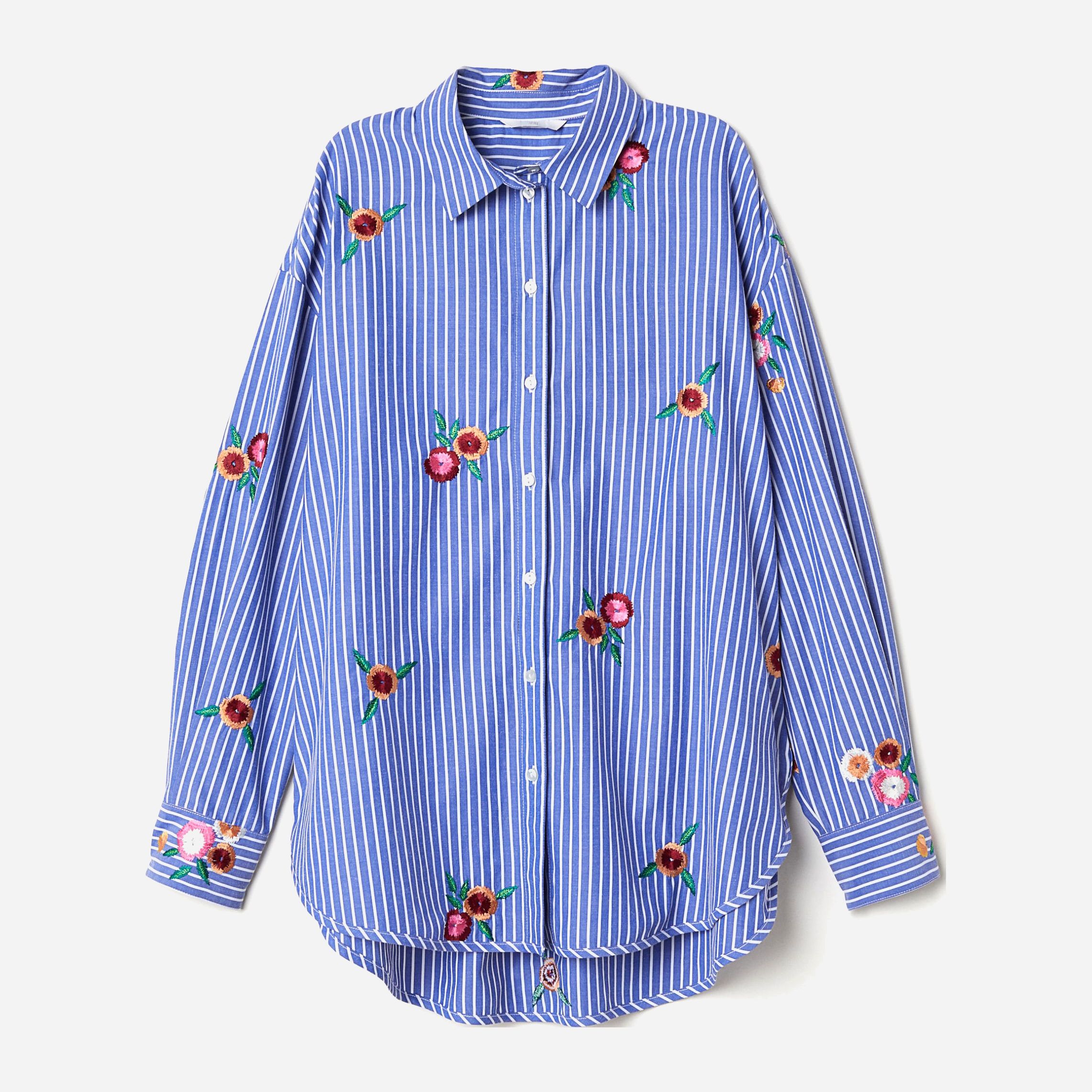 

Блузка H&M XAZ127038XOAB  Синяя с белым, Блузка H&M XAZ127038XOAB 36 Синяя с белым