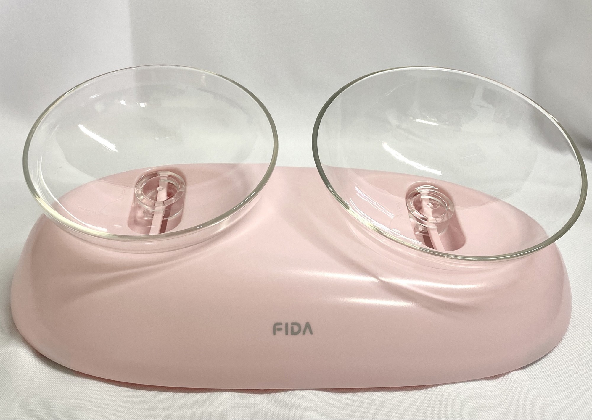 

Двойная миска Fida Puppy Bown Mini для мелких собак и котов на подставке, розовая