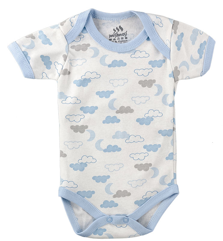 

Боди-футболка для малышей MISIMOSI BABY 4579/2 56 см голубой с серым