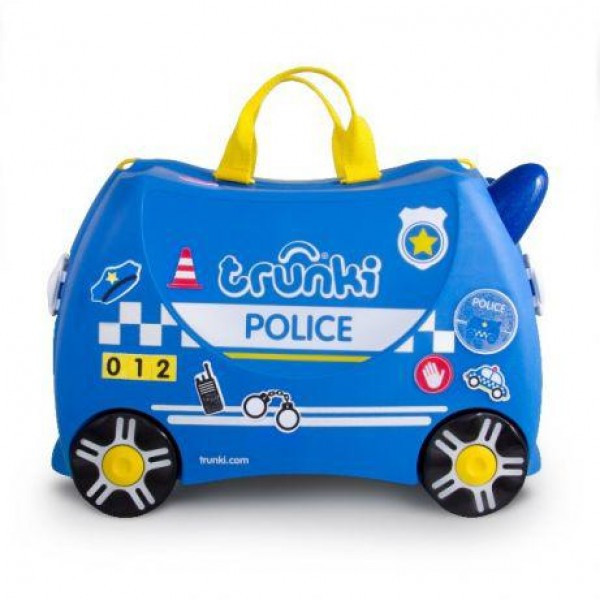 

Чемоданчик детский для вещей на колесиках Trunki Percy the Police Car Синий + наклейки