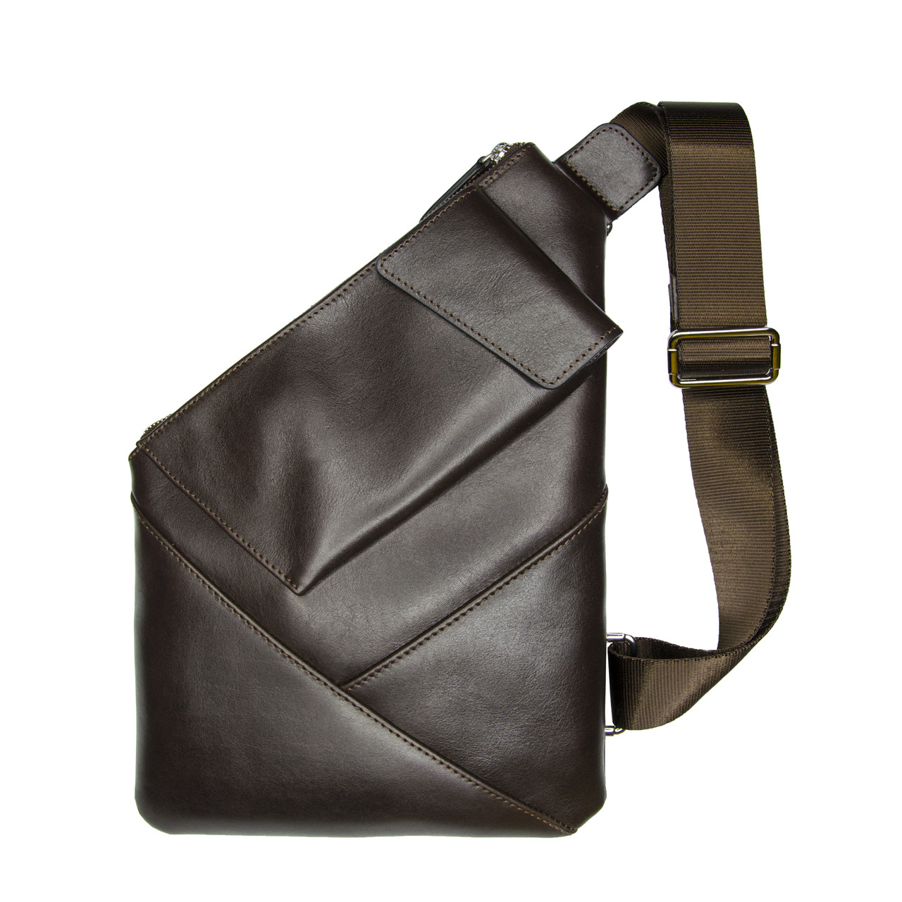 

Мужская сумка-кобура Grande Pelle 310х210 мм глянцевая кожа шоколад