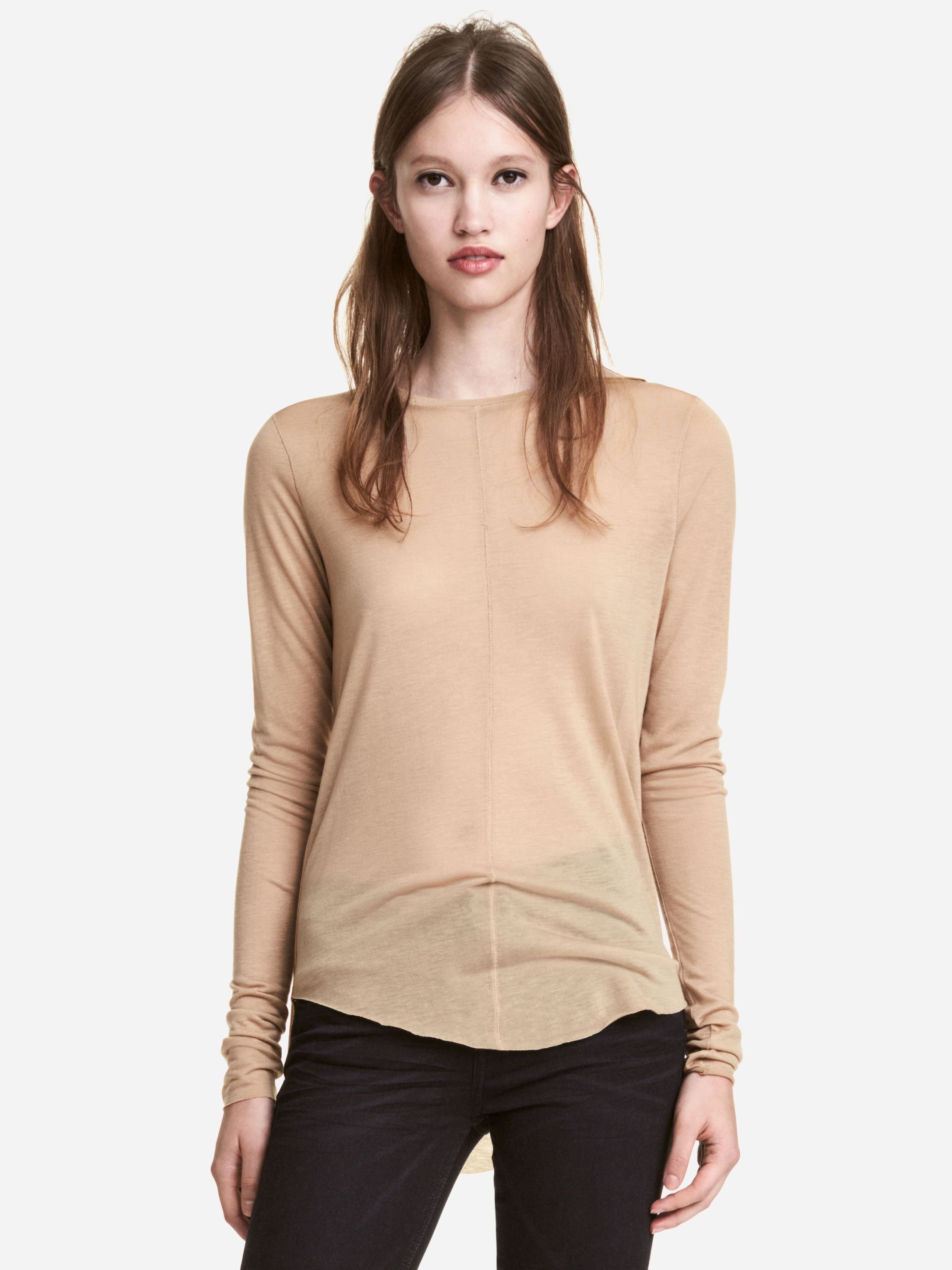 

Лонгслив H&M XAZ074135LFKA  Бежевый, Лонгслив H&M XAZ074135LFKA L Бежевый