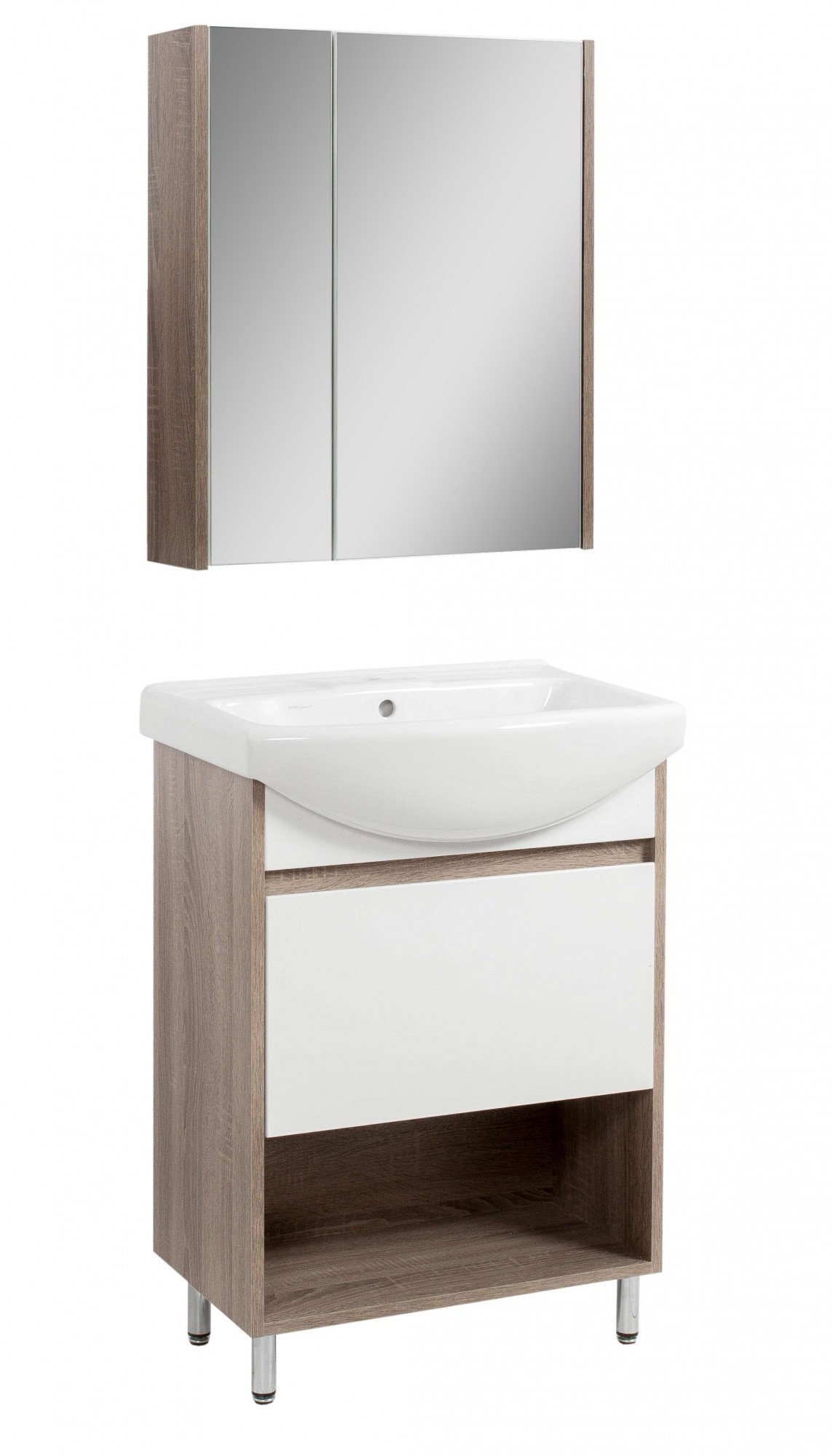 

Комплект меблів SANWEST GROUP Смарт Трюфель 70 см (Зеркальный шкаф Смарт 70 + Тумба Смарт Т-3 с умывальником Изео 70 )