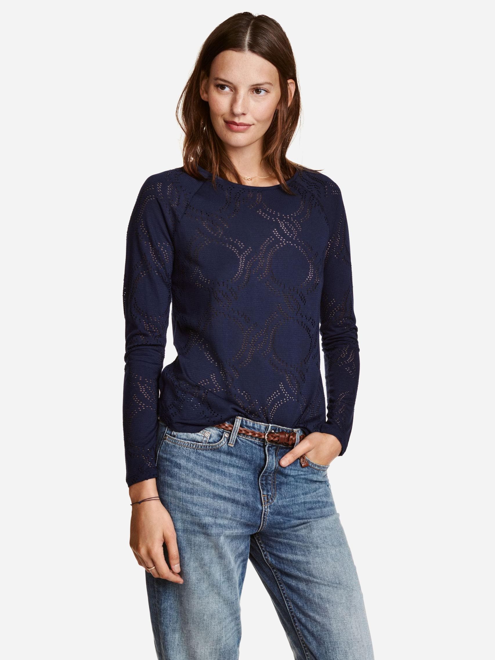 

Лонгслив H&M XAZ146191TDUE  Темно-синий, Лонгслив H&M XAZ146191TDUE L Темно-синий