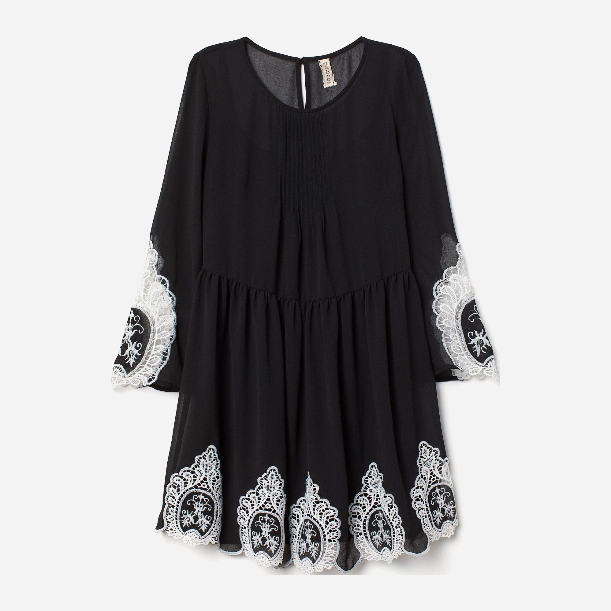 

Платье H&M XAZ152550GUKK  Черное с белым, Платье H&M XAZ152550GUKK 44 Черное с белым