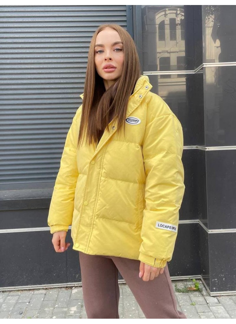 

Пуховик матовый воротник-стойка LOCA Modern Boutique желтый, M ПУХ083