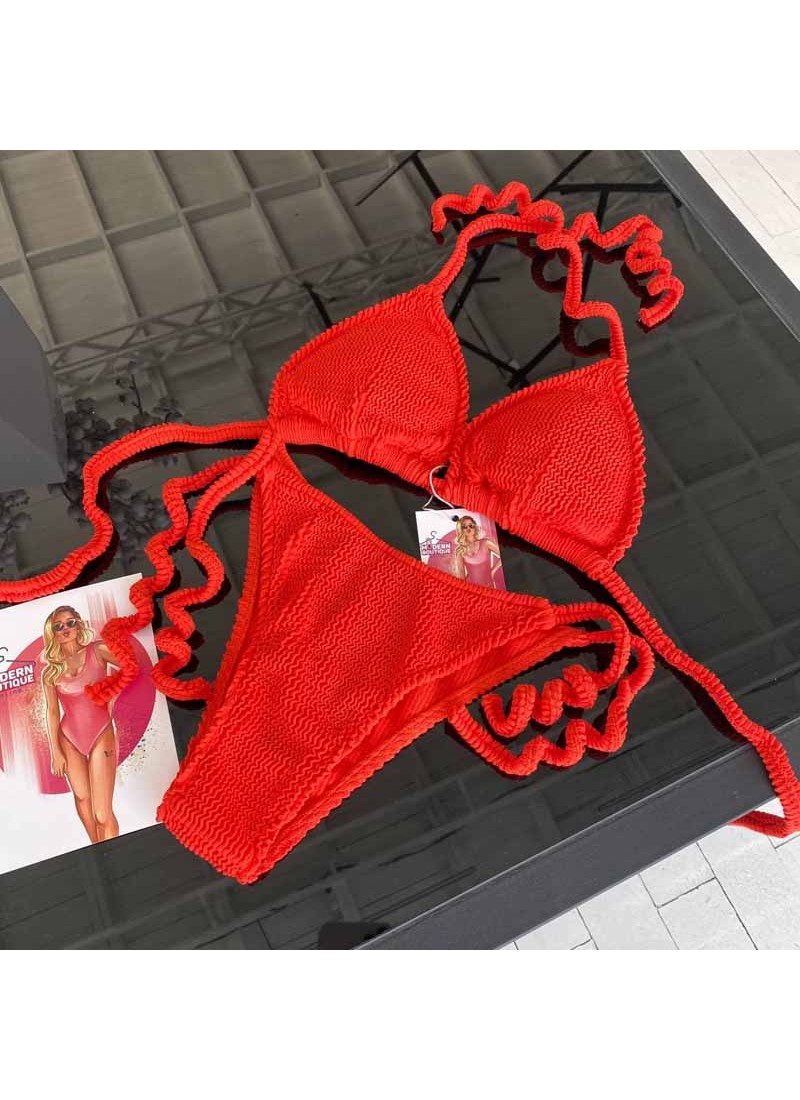 

Купальники шторки из оригинальной жатки Modern Boutique красный, M К833