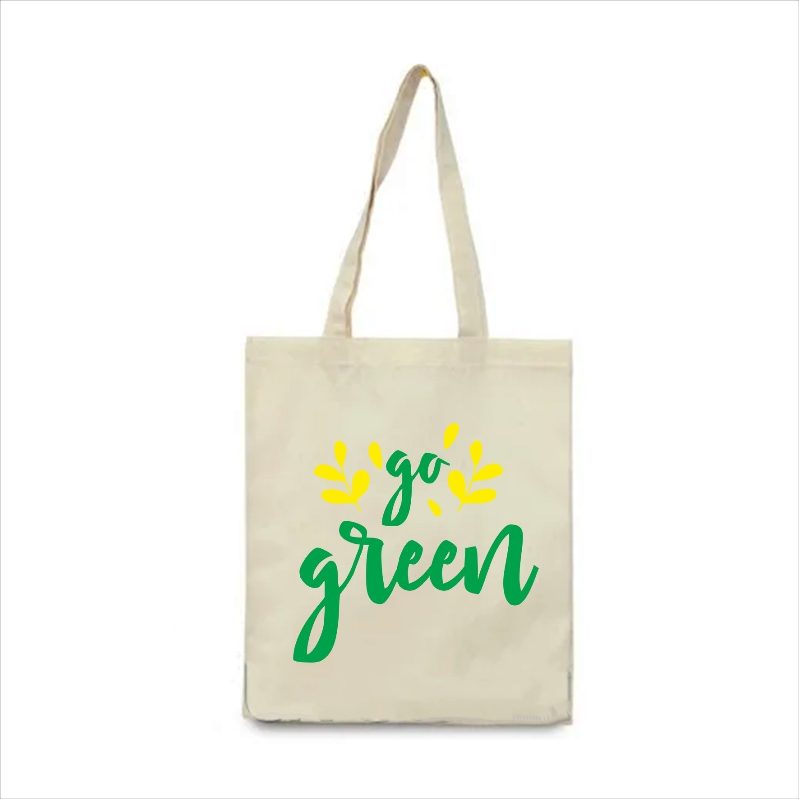

Екосумка Vivay з принтом Go green 38x42 см Бежева (5390)
