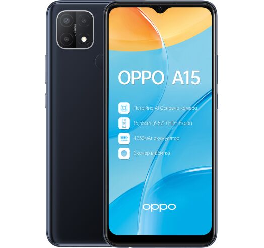 

Мобильный телефон OPPO A15s 4/64Gb + Чехол Black